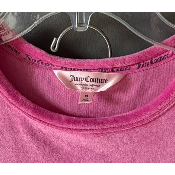 Juicy Couture Pink Velour Bling Logo 2 pc Lounge Set Top Pants Medium - Picture 5 of 9